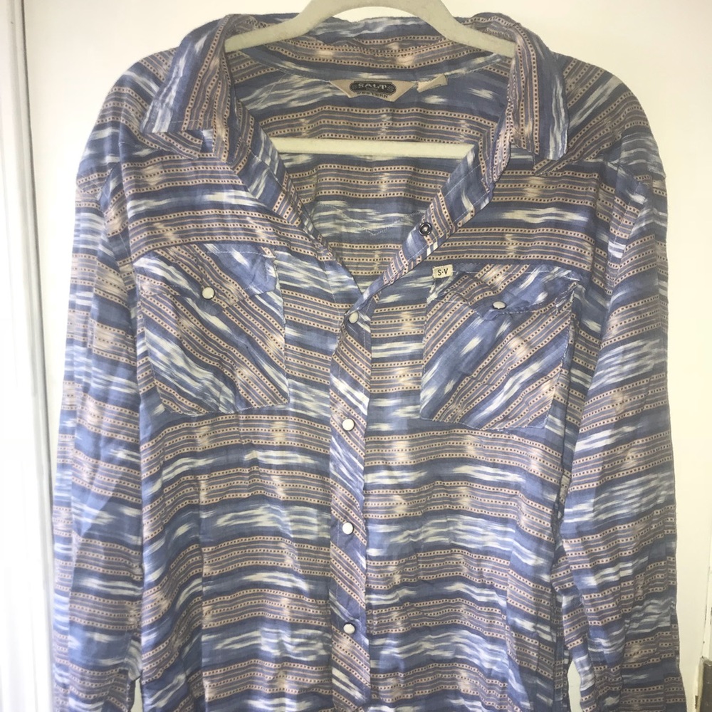 Printed flannel button down